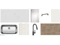 Selection of designer finishes including tile, hardware, wood and a kitchen sink at 15762 W Cheryl Dr, Waddell, AZ 85355