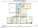 Detailed blueprint layout showing the square footage and layout of the interior of the property at 1738 W Yosemite Pl, Chandler, AZ 85248