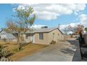 Inviting single-story home with a well-maintained yard, mature trees, and long driveway at 9156 W Garfield St, Tolleson, AZ 85353