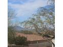 Mountain view from rooftop with red tile, green trees, and blue sky at 12946 N 116 St # 24, Scottsdale, AZ 85259