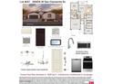 This elevation features a two car garage, decorative window and neutral color palette at 36805 W San Clemente St, Maricopa, AZ 85138