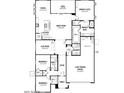 Detailed floor plan showcasing the layout of this home including bedrooms, kitchen, and three-car garage at 1292 S 185Th Dr, Goodyear, AZ 85338