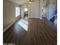 This is the main living room with a view of the kitchen and stairs to the second floor at 849 W Spur Ave, Gilbert, AZ 85233