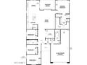 Detailed floor plan showcasing the layout of the home, including bedrooms, kitchen, great room, and 3-car tandem garage at 1229 W J Waltz Way, Apache Junction, AZ 85120