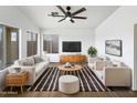 Bright living room with contemporary furniture and decor at 1405 E Cathedral Rock Dr, Phoenix, AZ 85048