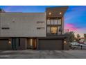 Contemporary townhouse featuring a private balcony above the garage and a welcoming front entrance at 3106 N 70Th St # 2003, Scottsdale, AZ 85251