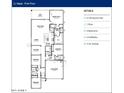 Sepia first floor layout featuring four bedrooms, three baths, a flex room, and a two-car garage at 3915 S 241St Ln, Buckeye, AZ 85326