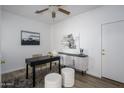 Cozy home office with contemporary desk, cabinet and decor at 1280 E Redwood Dr, Chandler, AZ 85286