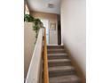 Carpeted staircase with neutral walls and indoor plants near a window at 10655 N 9Th St # 204, Phoenix, AZ 85020