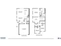 Detailed floor plan showcasing the layout of a two-story home with multiple bedrooms and open living spaces at 21126 N 58Th St, Phoenix, AZ 85054