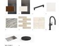 Interior design scheme showcasing cabinet finish, handles, tiles, faucet, and sink options at 14445 N Valencia Dr, Fountain Hills, AZ 85268