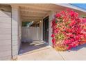 Charming front entrance features unique brickwork and mature foliage at 1660 W 7Th Pl, Mesa, AZ 85201