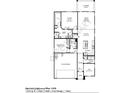 Detailed floor plan showcasing a 2-bedroom, 2-bath layout with a 2-car garage and open living space at 41905 W Hospitality Ln, Maricopa, AZ 85138