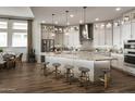 Beautiful kitchen featuring stainless steel appliances, pendant lighting, and bar stool seating at 2038 W Union Park Dr, Phoenix, AZ 85085