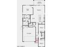 Detailed floor plan showcasing layout of primary suite, great room, kitchen and two-car garage at 25197 N 172Nd Dr, Surprise, AZ 85387