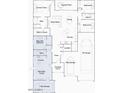 Detailed floor plan of a home showing the layout of rooms, garages, and outdoor spaces at 3794 E Terrel St, San Tan Valley, AZ 85143