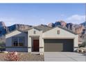 Charming single-story home with neutral stucco, 2-car garage, and a mountain view at 28228 N Nealite Dr, San Tan Valley, AZ 85143