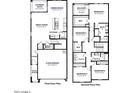 Detailed floor plan showcasing the layout of the home's first and second floors, including room dimensions at 1111 E Mcneil St, Phoenix, AZ 85044