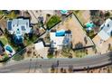 Wide aerial perspective exhibiting lot size, pool, and proximity to surrounding neighborhood amenities at 12836 N 60Th St, Scottsdale, AZ 85254