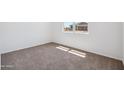 Bright bedroom with neutral carpet, white walls, and a view of neighboring homes at 28216 N Nealite Dr, San Tan Valley, AZ 85143