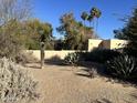 Desert landscaping with a variety of plants, bushes and trees around the home at 6242 E Maverick Rd, Paradise Valley, AZ 85253