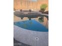 A beautiful backyard pool with a concrete deck and a relaxing raised flower bed area at 26826 N 66Th Ln, Phoenix, AZ 85083