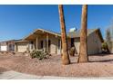 A charming single-story home with desert landscaping featuring palm trees and cacti at 11830 S Paiute St, Phoenix, AZ 85044