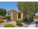 Charming desert home with neutral stucco, desert landscaping, and covered entry near colorful trees at 12956 W Eagle Ridge Ln, Peoria, AZ 85383
