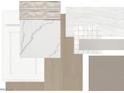 Selection of stylish home design materials, including flooring, quartz countertop, and neutral-toned carpet at 3273 W Storm Cloud St, San Tan Valley, AZ 85144