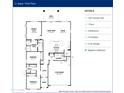 Floor plan featuring three bedrooms, two bathrooms, kitchen, and two car garage, totaling 1,837 square feet at 4238 W Brenley W Dr, San Tan Valley, AZ 85144