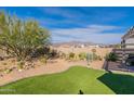 Well-maintained backyard featuring artificial turf, desert landscaping, mountain views, and a pergola at 12792 E Crystal Forest --, Gold Canyon, AZ 85118