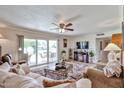 Cozy living room with sliding glass doors that lead to a back patio and an abundance of natural light at 13410 N Cedar Dr, Sun City, AZ 85351