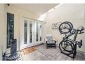 Cozy patio with a decorative fountain and a welcoming 'Stay Awhile' doormat at 930 S Dobson Rd # 41, Mesa, AZ 85202