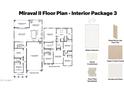Detailed floor plan showcasing a spacious layout with open kitchen, multiple bedrooms, and a four-car garage at 7441 W Buckhorn Trl, Peoria, AZ 85383