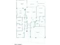 Detailed floor plan featuring kitchen, living room, bedrooms, covered patio and a 3 car garage at 721 W Cherrywood Dr, Chandler, AZ 85248