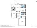 A 2D floor plan of a 3 bedroom, 2 bath home featuring a living and dining area, kitchen, patio, and garage at 1229 E Glenhaven Dr, Phoenix, AZ 85048