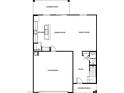 Layout of a home including a covered patio, dining room, kitchen, 2 car garage and powder room at 1057 W West Virginia Ave, Florence, AZ 85132