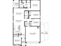 Detailed floorplan showcasing the layout of this four-bedroom home, including two bathrooms and a covered patio at 23997 W Cocopah St, Buckeye, AZ 85326