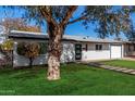 Inviting home with a mature tree in the yard and a neat walkway, enhancing its curb appeal at 2418 W Flower St, Phoenix, AZ 85015