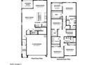 Detailed floor plan featuring a spacious layout with a great room, dining area, and multiple bedrooms at 9831 S 11Th St, Phoenix, AZ 85042