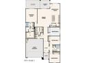 Detailed floor plan showcasing a 4-bedroom layout, primary suite, open-concept living space and a 2-car garage at 1902 S 246Th Ln, Buckeye, AZ 85326