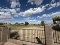 View from the backyard showcasing an open green space with a fence, offering privacy and scenic views at 8661 N 108Th Ln, Peoria, AZ 85345