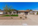 Single-story home boasts low-maintenance desert landscaping and a neat, grassy area in the front yard at 836 W Watson Dr, Tempe, AZ 85283