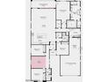 Layout of a single-story home, including 5 bedrooms, 3 bathrooms, tandem garage, and covered living space at 14194 W Sand Hills Rd, Surprise, AZ 85387