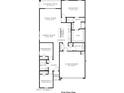 Layout of the first floor of the home showcasing 3 bedrooms, 2 bathrooms, and a 2 car garage at 5005 S 106Th Ave, Tolleson, AZ 85353