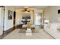 Open-concept living room and dining area with stylish decor and plenty of natural light at 3825 E Camelback Rd # 292, Phoenix, AZ 85018
