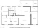 Detailed floor plan showcasing the layout with primary bedroom, kitchen, living room and three additional bedrooms at 1803 W 6Th St, Mesa, AZ 85201