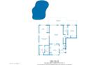 Detailed floor plan showcasing the layout of a 1310 sq ft home with a pool and a covered patio at 7138 W Sierra Vista W Dr, Glendale, AZ 85303