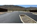 Newly paved street showcasing the entrance to the community with mountain views in the background at 10035 S 23Rd Dr, Phoenix, AZ 85041