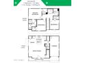 Floor plan showcasing a 3-bedroom, 2.5-bath layout over two levels at 16875 N 12Th St # 32, Phoenix, AZ 85022